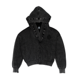 Hidden Logo Cardigan - Acid Washed
