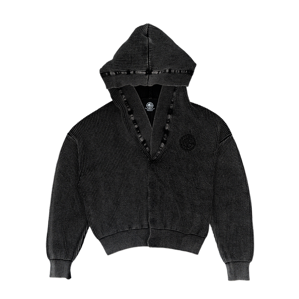Hidden Logo Cardigan - Acid Washed