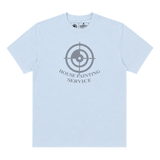 Big Logo T-shirt Flash in light blue with grey crosshair logo and lettering on the chest — House Painting Service