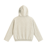 Hidden Logo Cropped Hoodie - Grey Melange