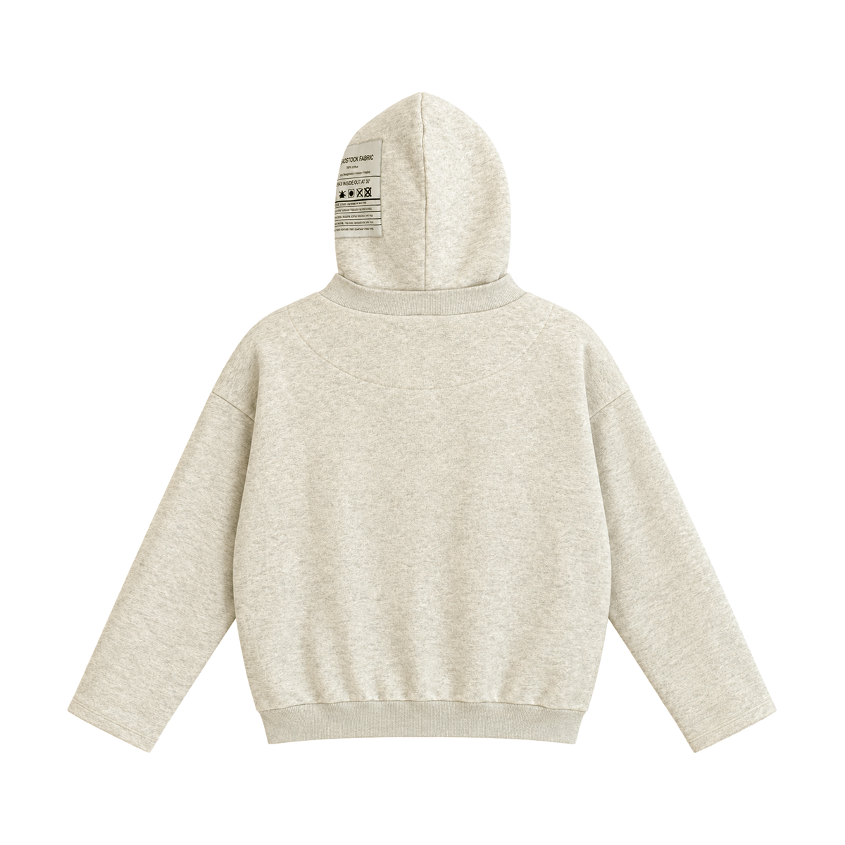 Hidden Logo Cropped Hoodie - Grey Melange
